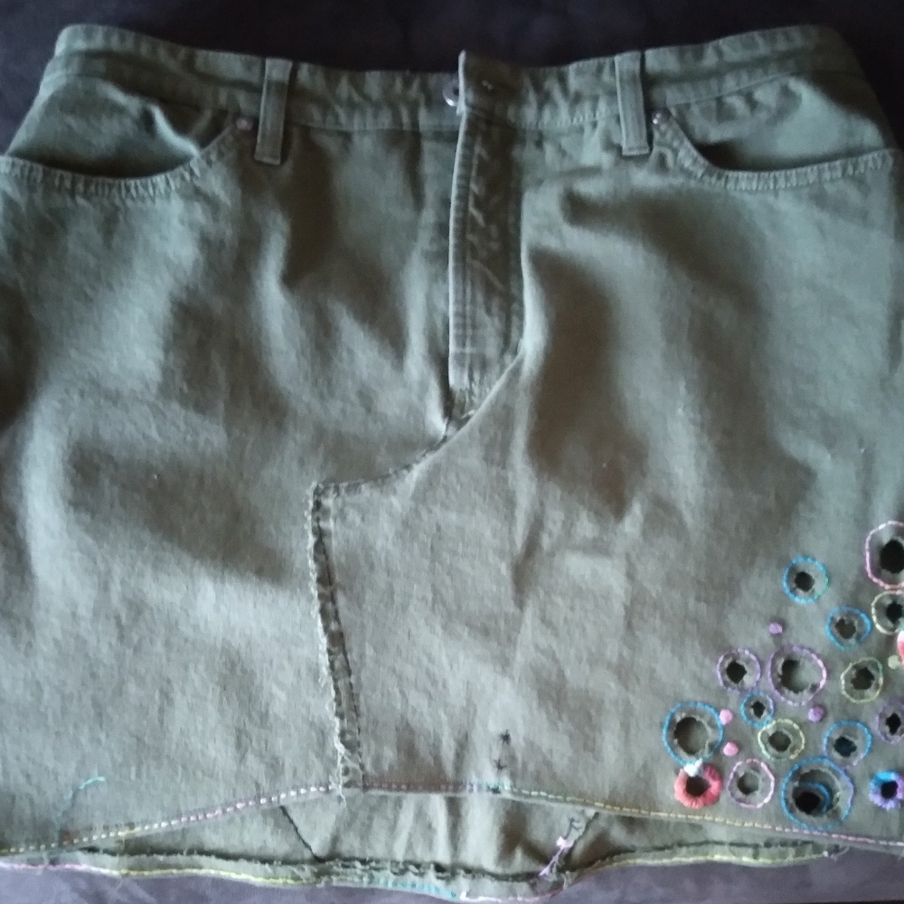 Canvas mini skirt